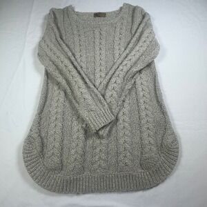 Katsumi Gray Cable Knit Long Sleeve Tunic Warm Sweater Women's Size Medium‎ EUC